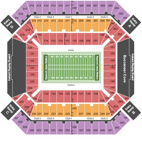 Full Raymond James Stadium Seating Guide. . Raymond james stadium seat view